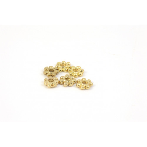 METAL BEAD FLOWER 4X1MM GOLD PLATED